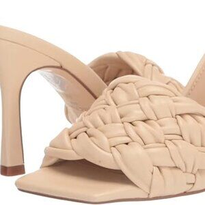 NIB Marc Fisher LTD Draya Lt. Natural Braided Leather Heeled Sandal - Size 8